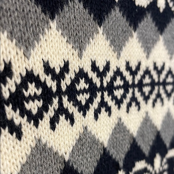 Marsh Landing Fair Isle Knit Sweater – Black & White Turtleneck Pullover Size L - Picture 12 of 12